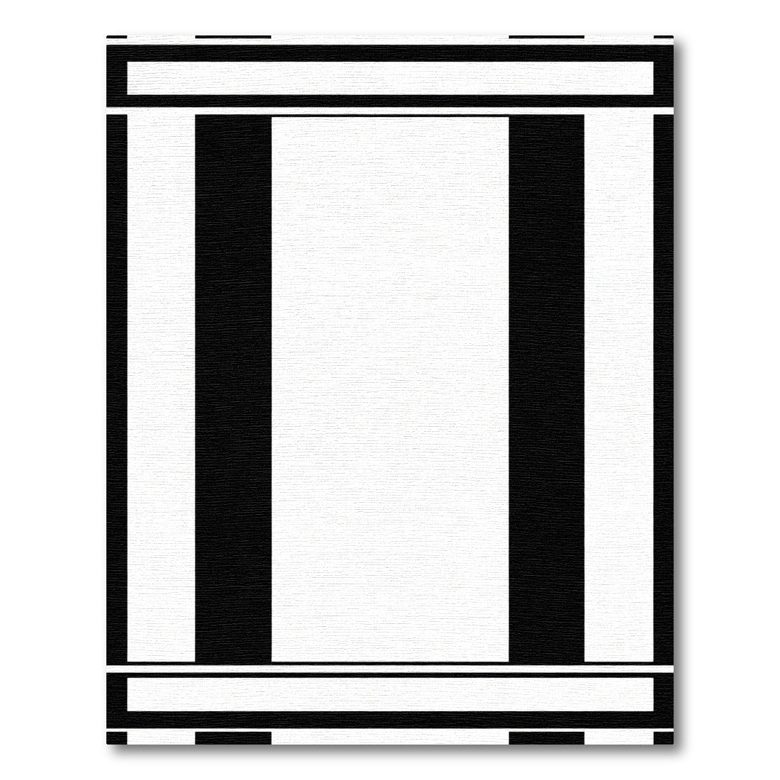 Dramatic Black White Pillar Stripe Rug