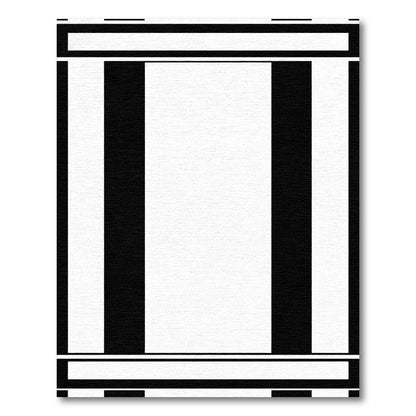 Dramatic Black White Pillar Stripe Rug