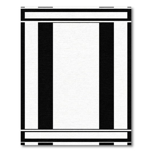 Dramatic Black White Pillar Stripe Rug