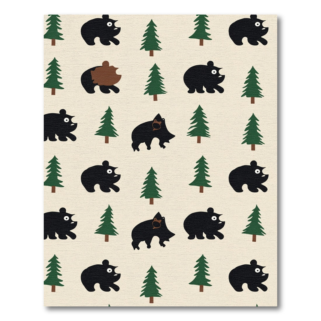 Whimsical Black Bear Forest Repeat Rug