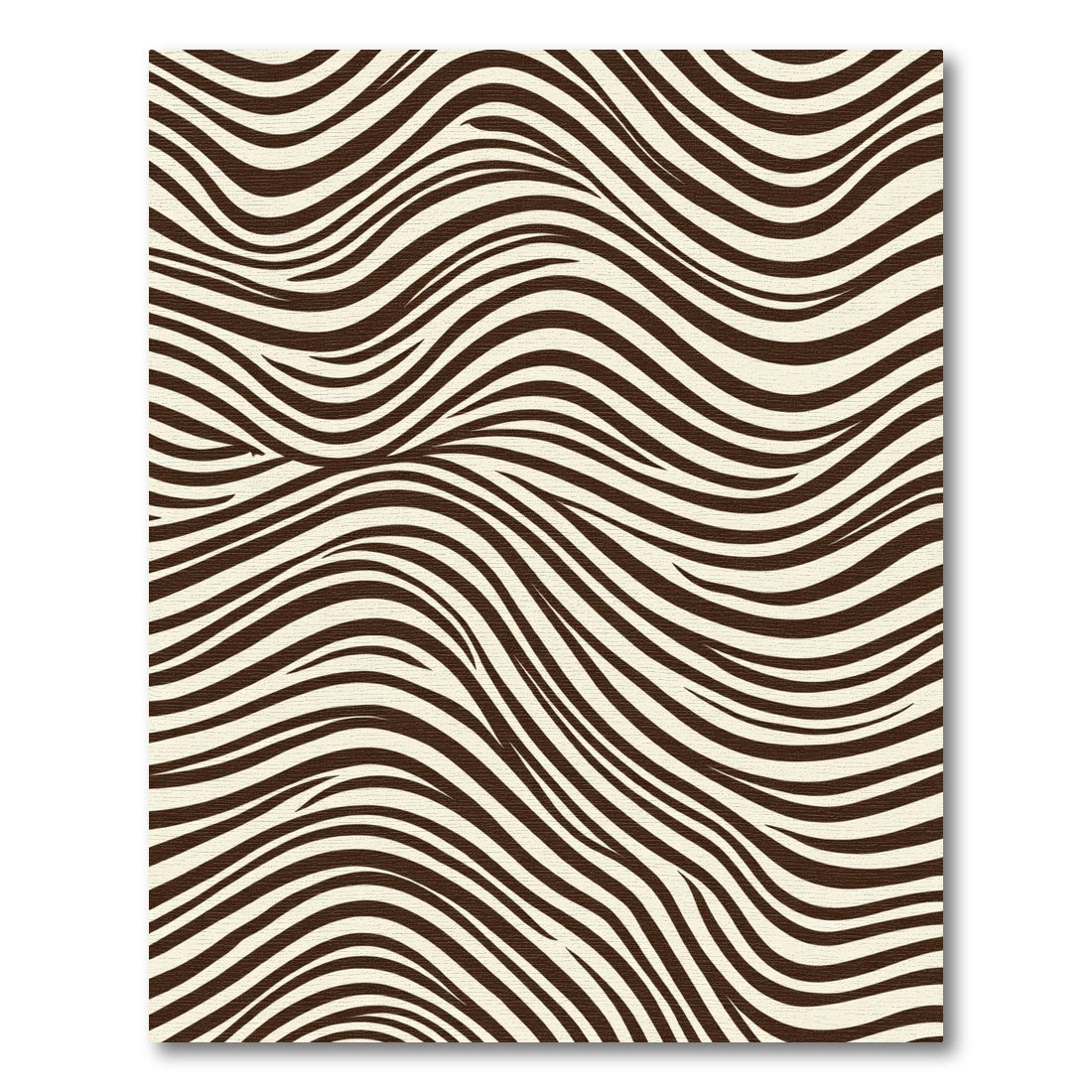 Brown Cream Zebra Stripe Waves Rug