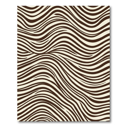 Brown Cream Zebra Stripe Waves Rug