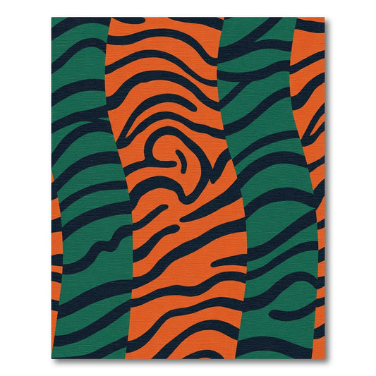 Bold Orange Teal Zebra Stripe Rug