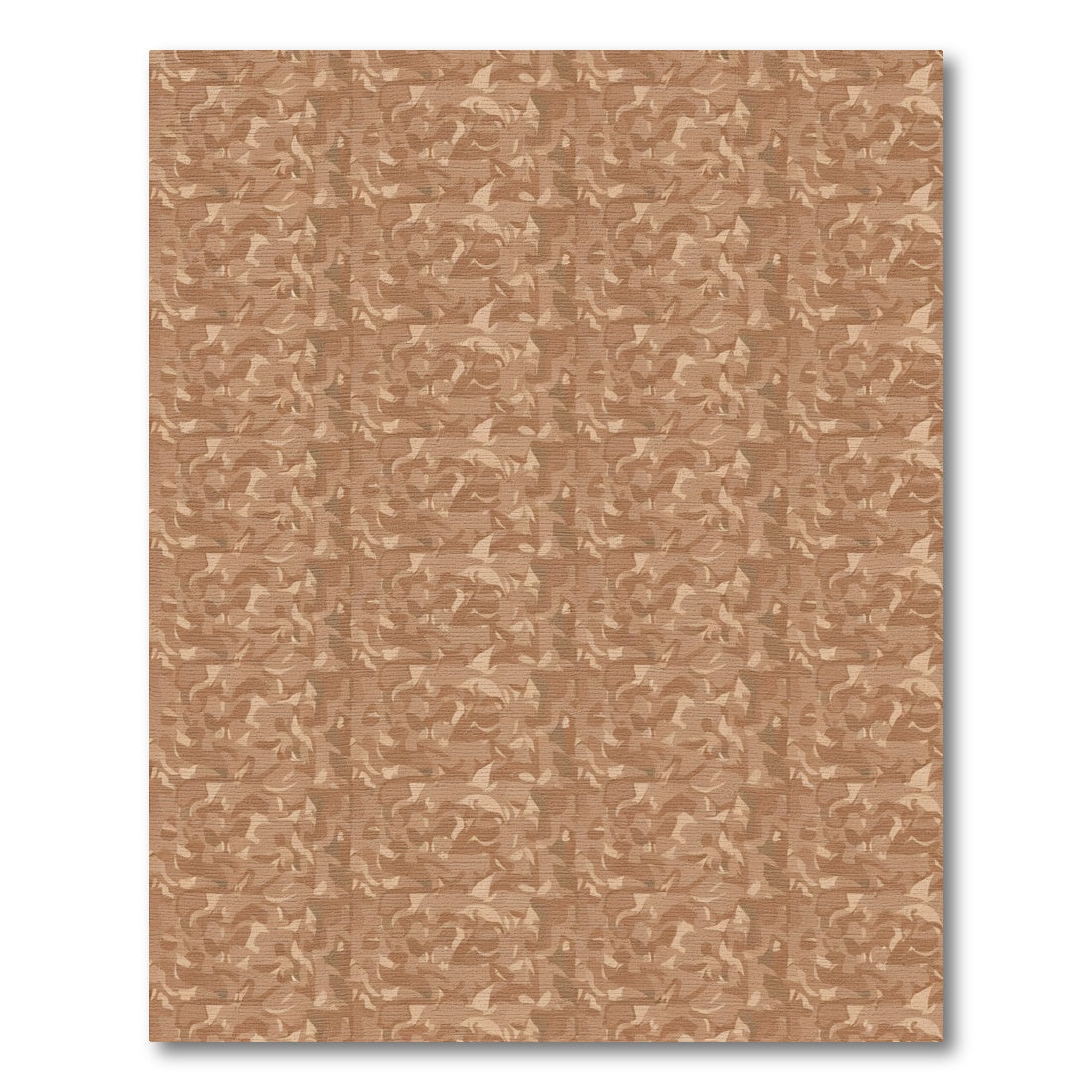 Earthy Brown Abstract Camouflage Rug