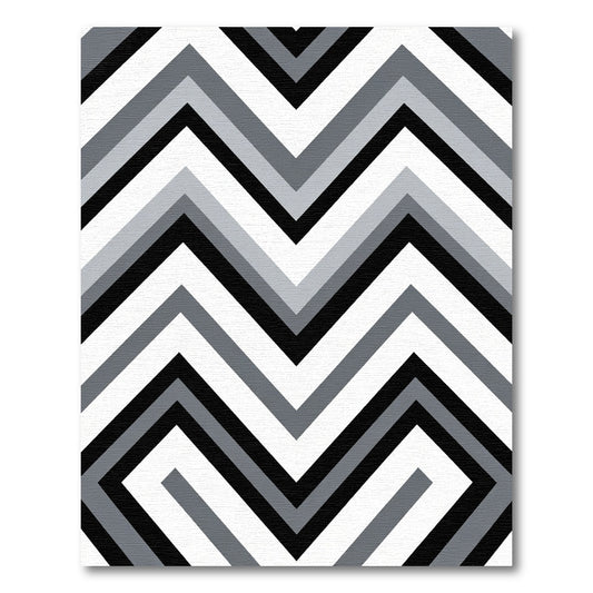 Monochrome Zigzag Chevron Geometric Rug