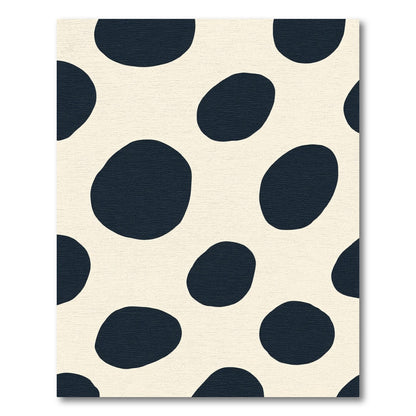 Navy Blue Organic Polka Dot Rug