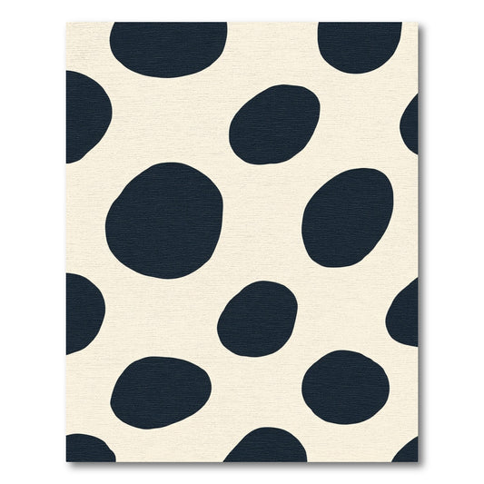 Navy Blue Organic Polka Dot Rug