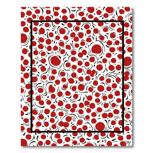 Crimson Circles Whimsical Swirl Rug