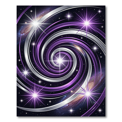 Cosmic Purple Galactic Swirl Galaxy Rug