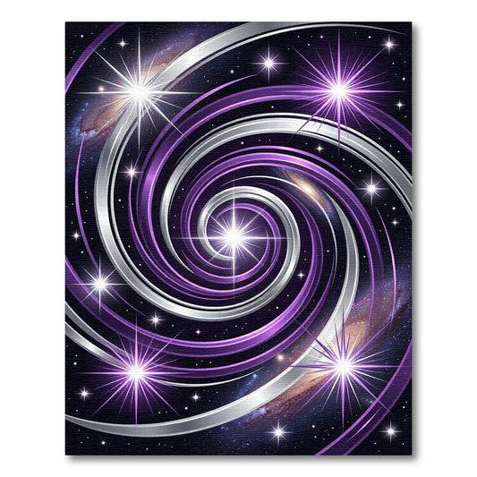 Cosmic Purple Galactic Swirl Galaxy Rug