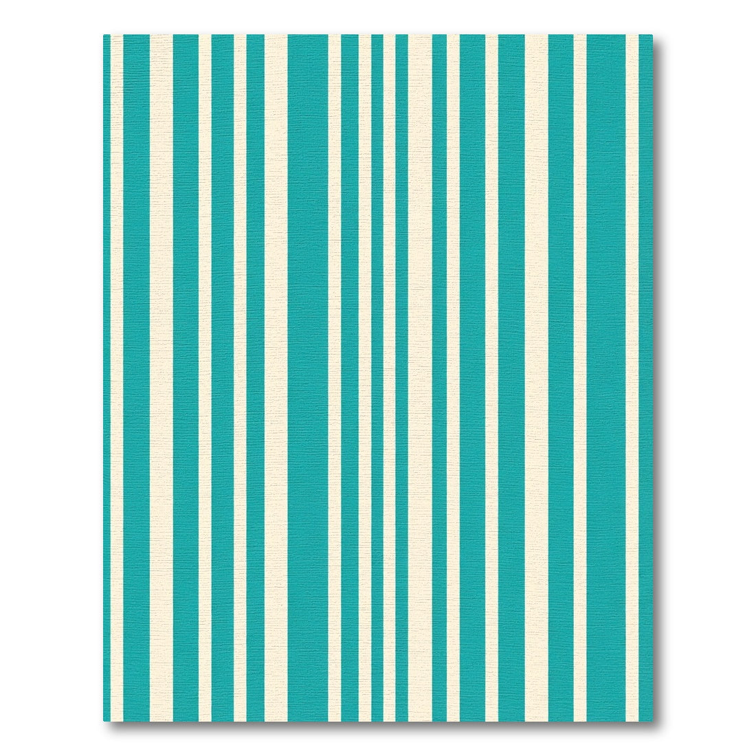 Turquoise Cream Vertical Stripe Rug