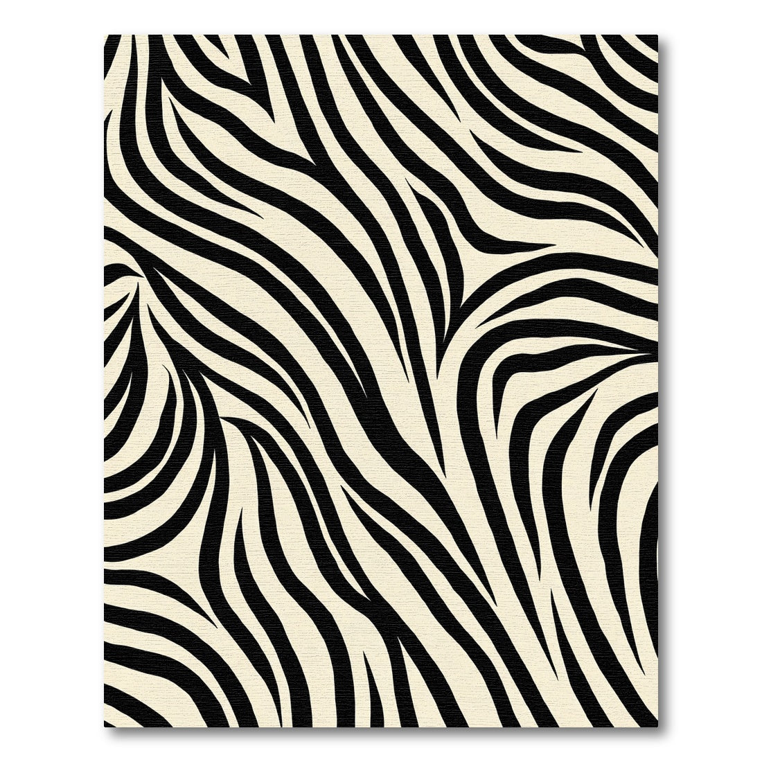 Cream and Black Animal Print Rug