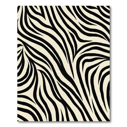 Cream and Black Animal Print Rug