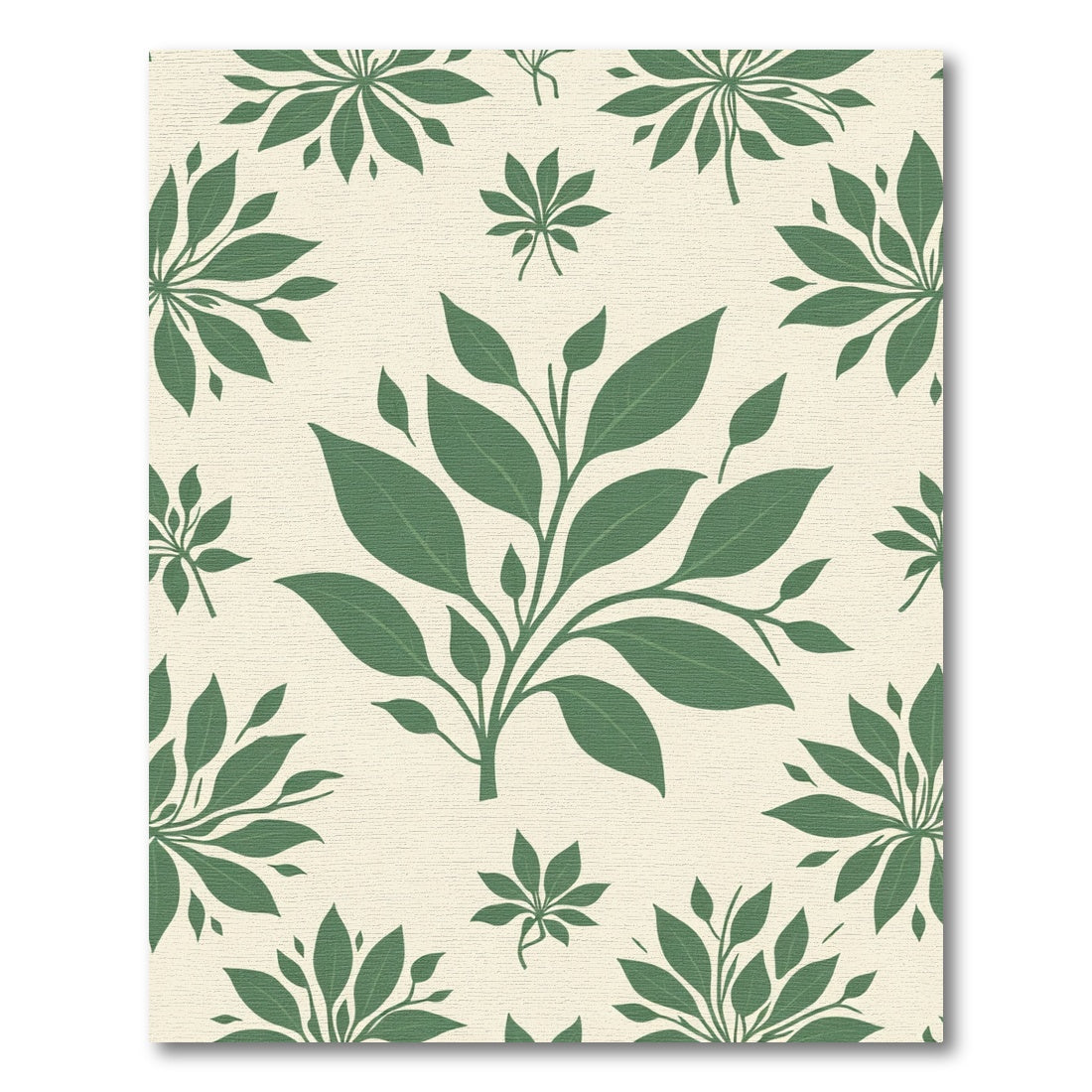 Forest Green Leafy Branches Rug
