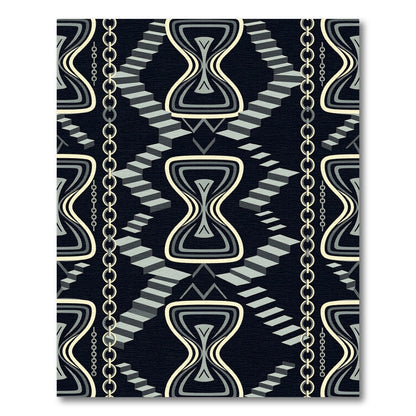 Abstract Staircase Hourglass Chain Composition Rug