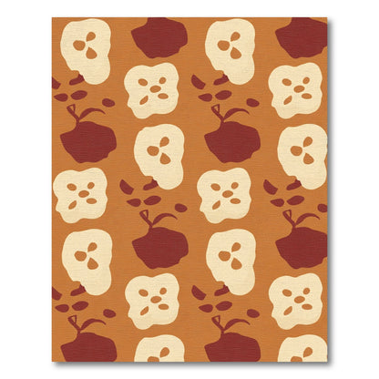 Rustic Apple Slice Organic Art Rug