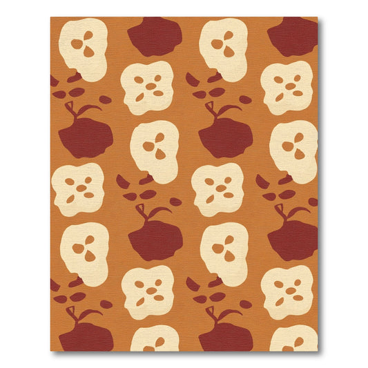 Rustic Apple Slice Organic Art Rug