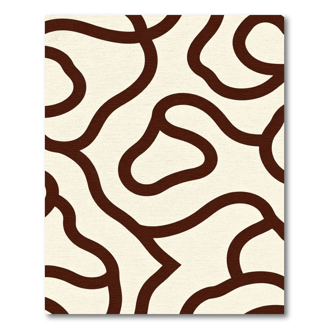 Organic Cream Sepia Wavy Lines Rug