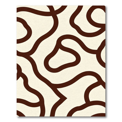 Organic Cream Sepia Wavy Lines Rug