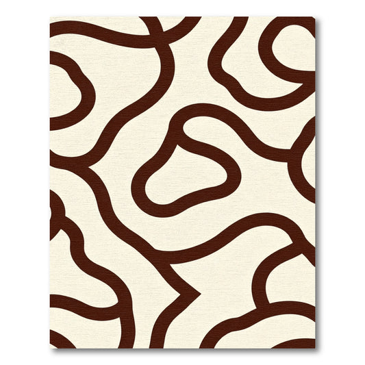 Organic Cream Sepia Wavy Lines Rug