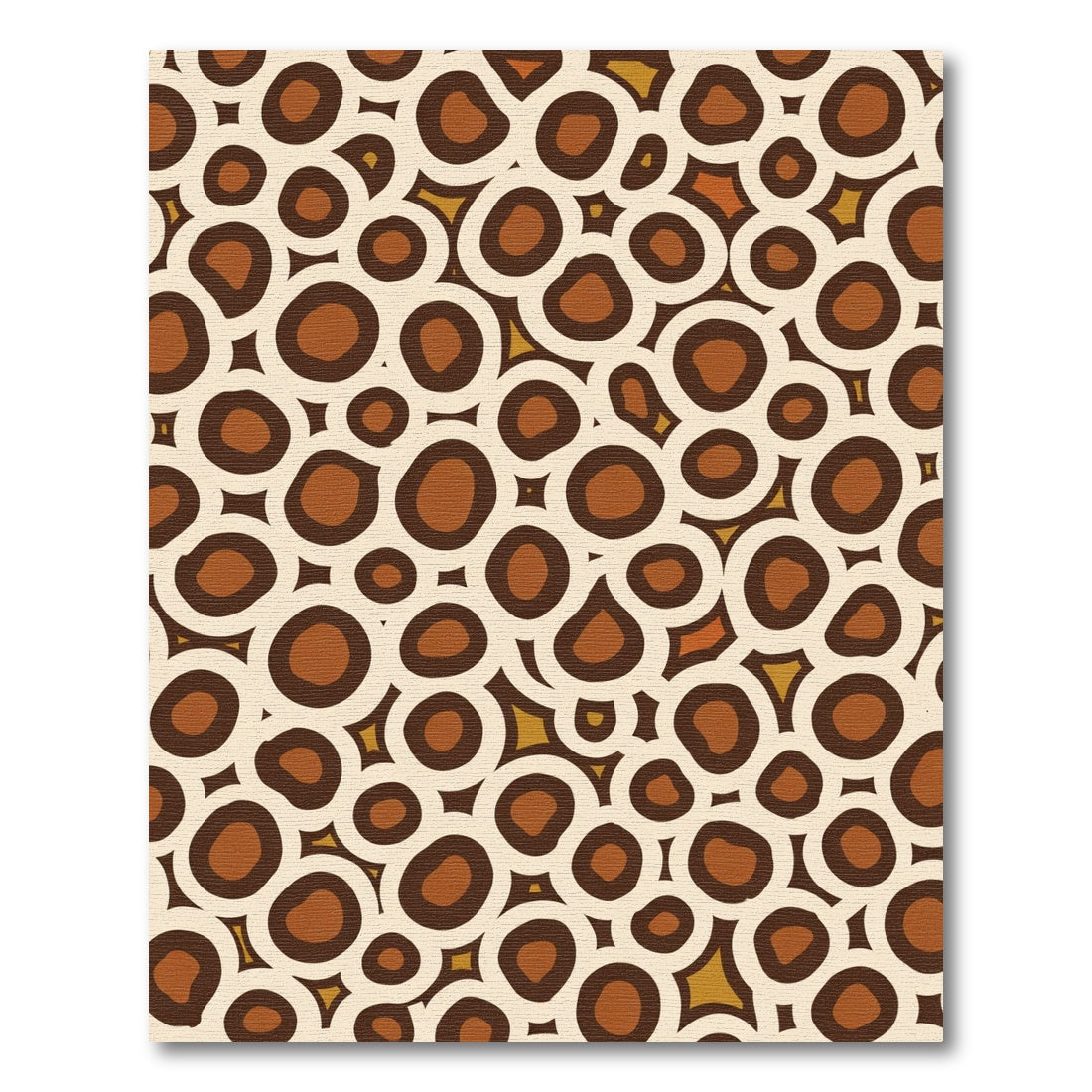 Brown Cream Organic Circles Rug