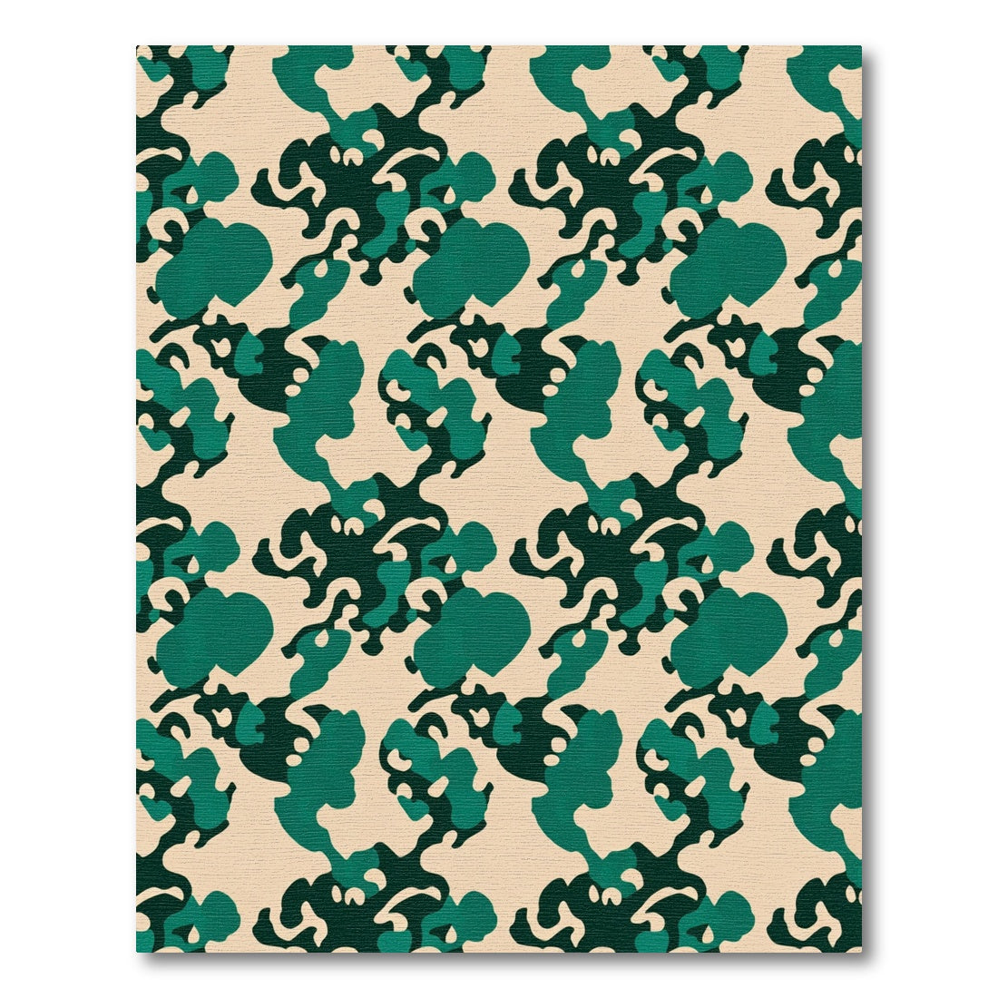 Deep Teal And Tan Camouflage Throw Rug