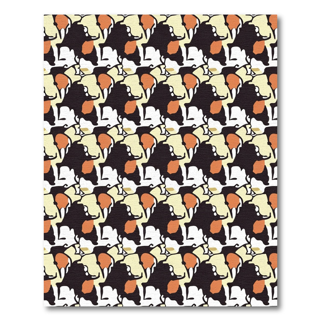 Tapestry Black Orange Abstract Forms Rug