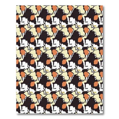Tapestry Black Orange Abstract Forms Rug