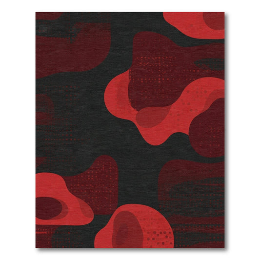 Abstract Crimson Blob Texture Rug