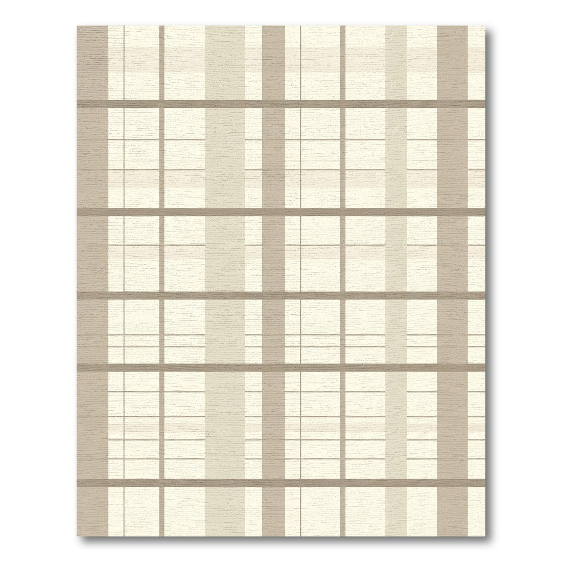 Neutral Beige Plaid Grid Rug