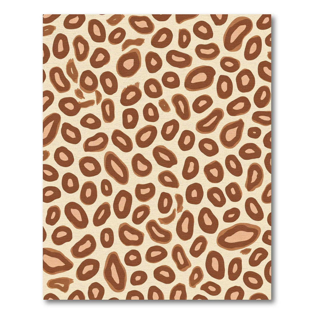 Brown Cheetah Spots Over Cream Rug