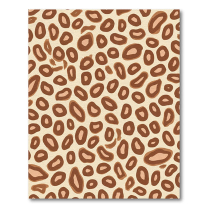 Brown Cheetah Spots Over Cream Rug