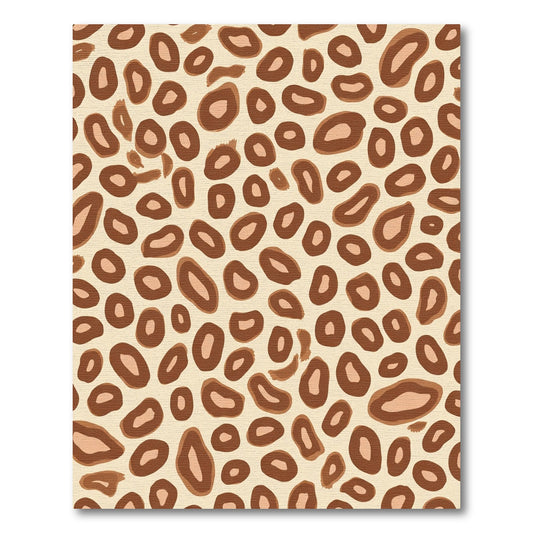 Brown Cheetah Spots Over Cream Rug
