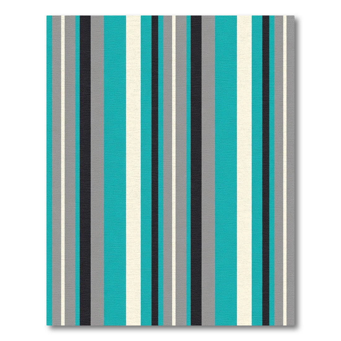Modern Teal Gray Striped Composition Rug