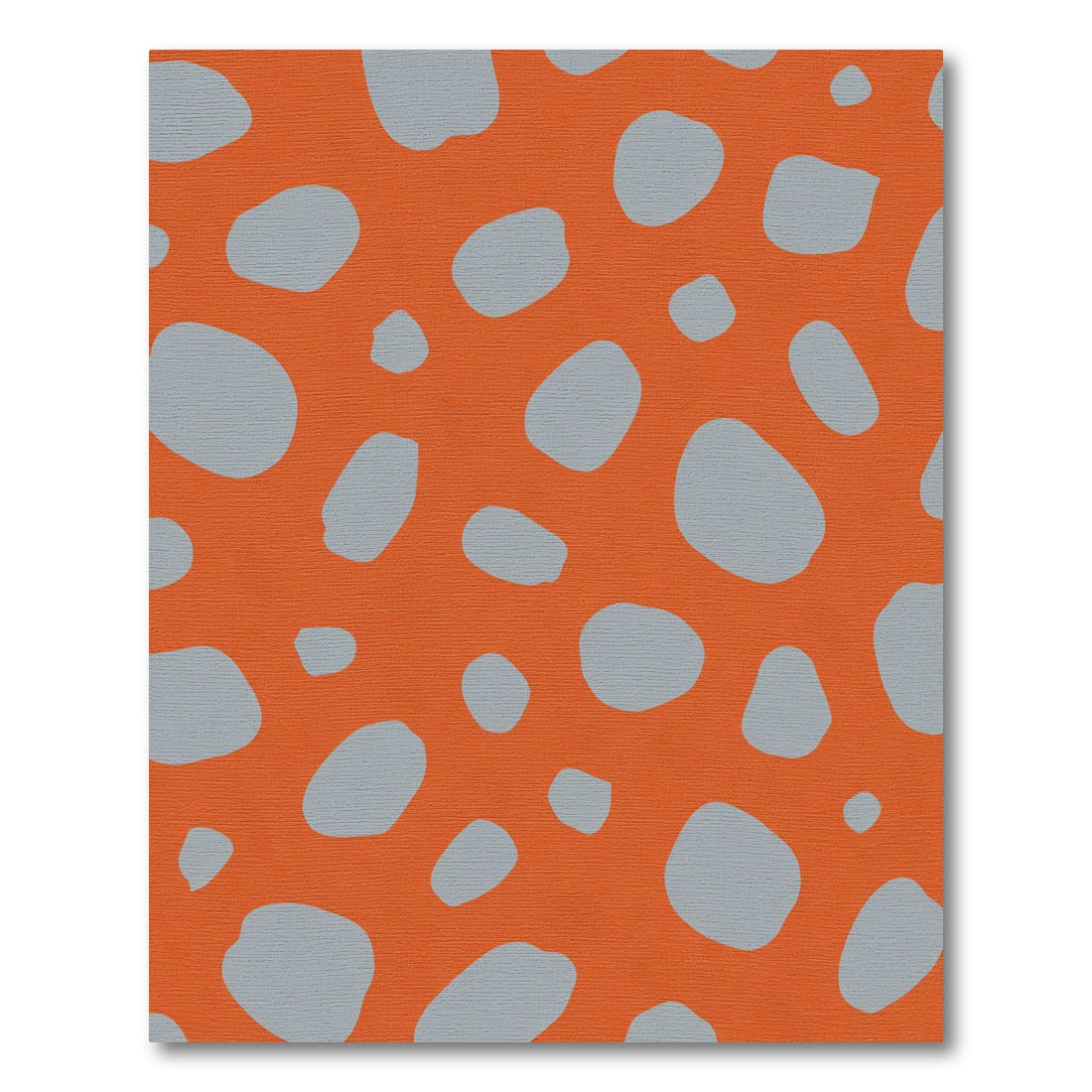 Orange Gray Blob Spot Rug