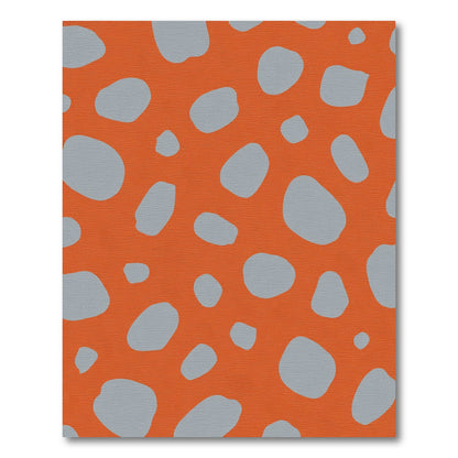 Orange Gray Blob Spot Rug
