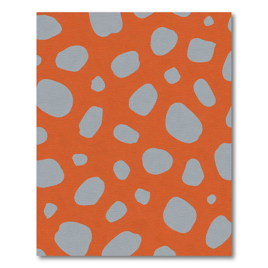 Orange Gray Blob Spot Rug