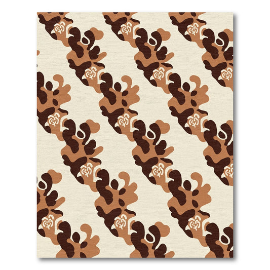Earthy Brown Camouflage Heart Cluster Rug