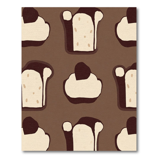 Charming Chocolate Drizzle Toast Pattern Rug