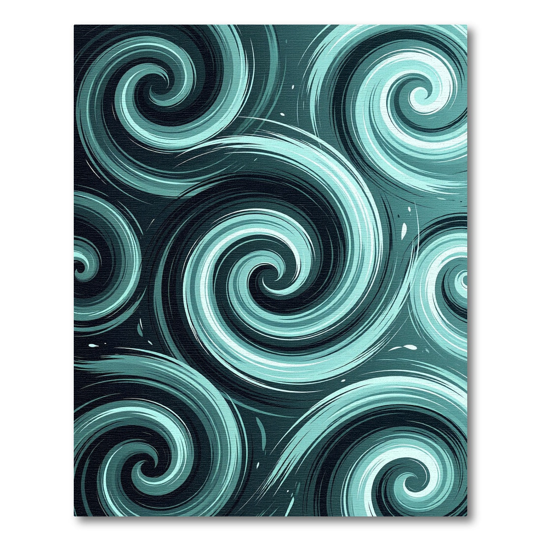 Deep Teal Swirling Current Rug