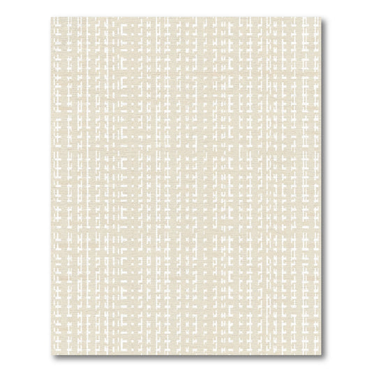 Cream Textured Geometric Stripe Rug