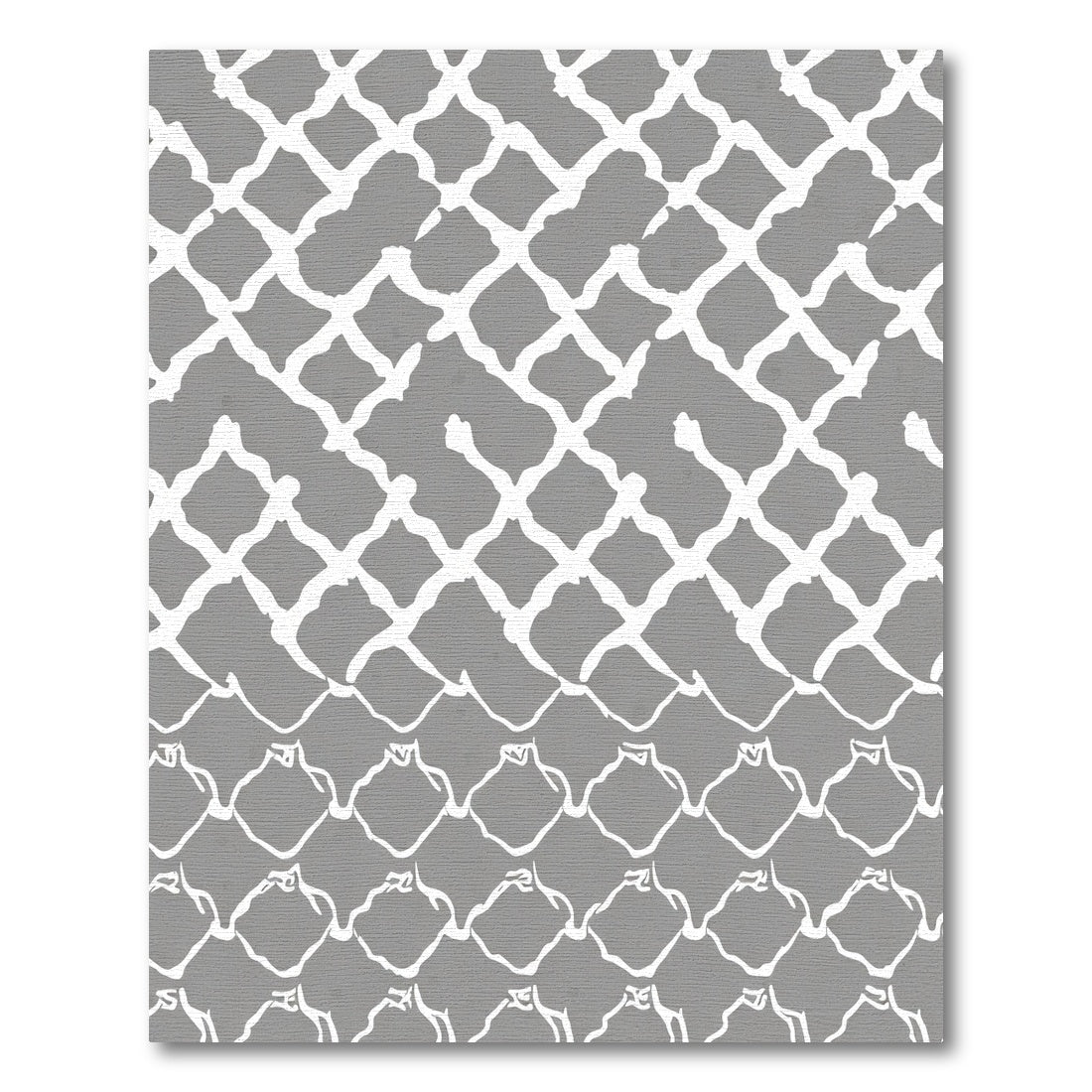 Gray White Diamond Network Rug