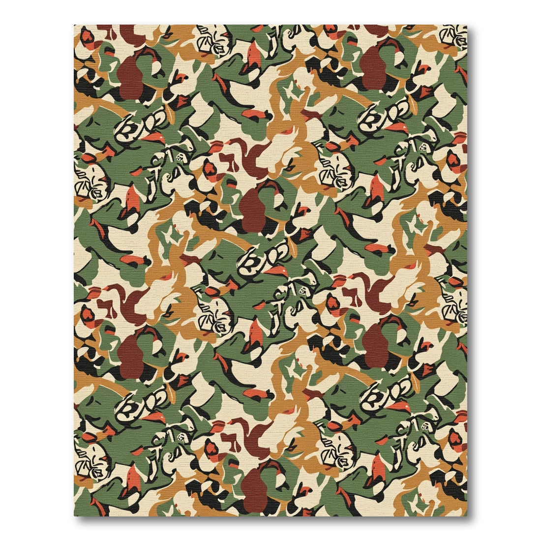 Earthy Tones Abstract Camouflage Rug