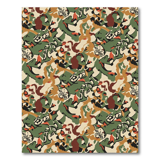 Earthy Tones Abstract Camouflage Rug