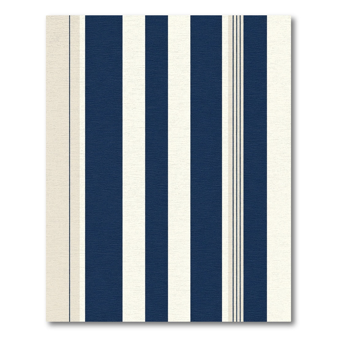 Navy Cream Wide Vertical Stripe Rug