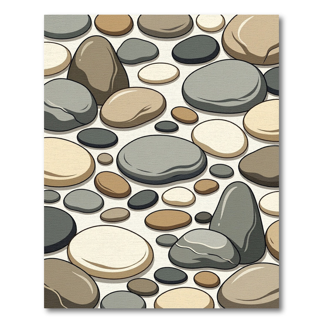 Natural Earthy Pebble Array Rug
