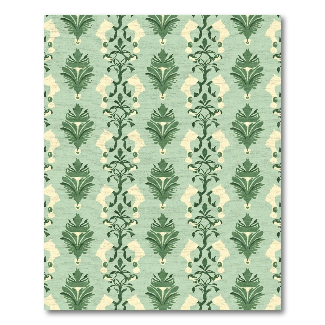 Sage Green Horse Silhouette Floral Rug