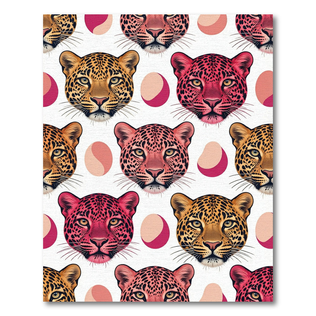 Vibrant Multicolor Leopard Head Mosaic Rug