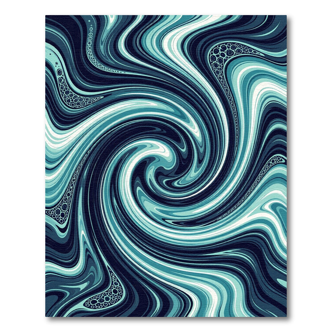 Deep Blue Swirl Marbled Aquatic Rug