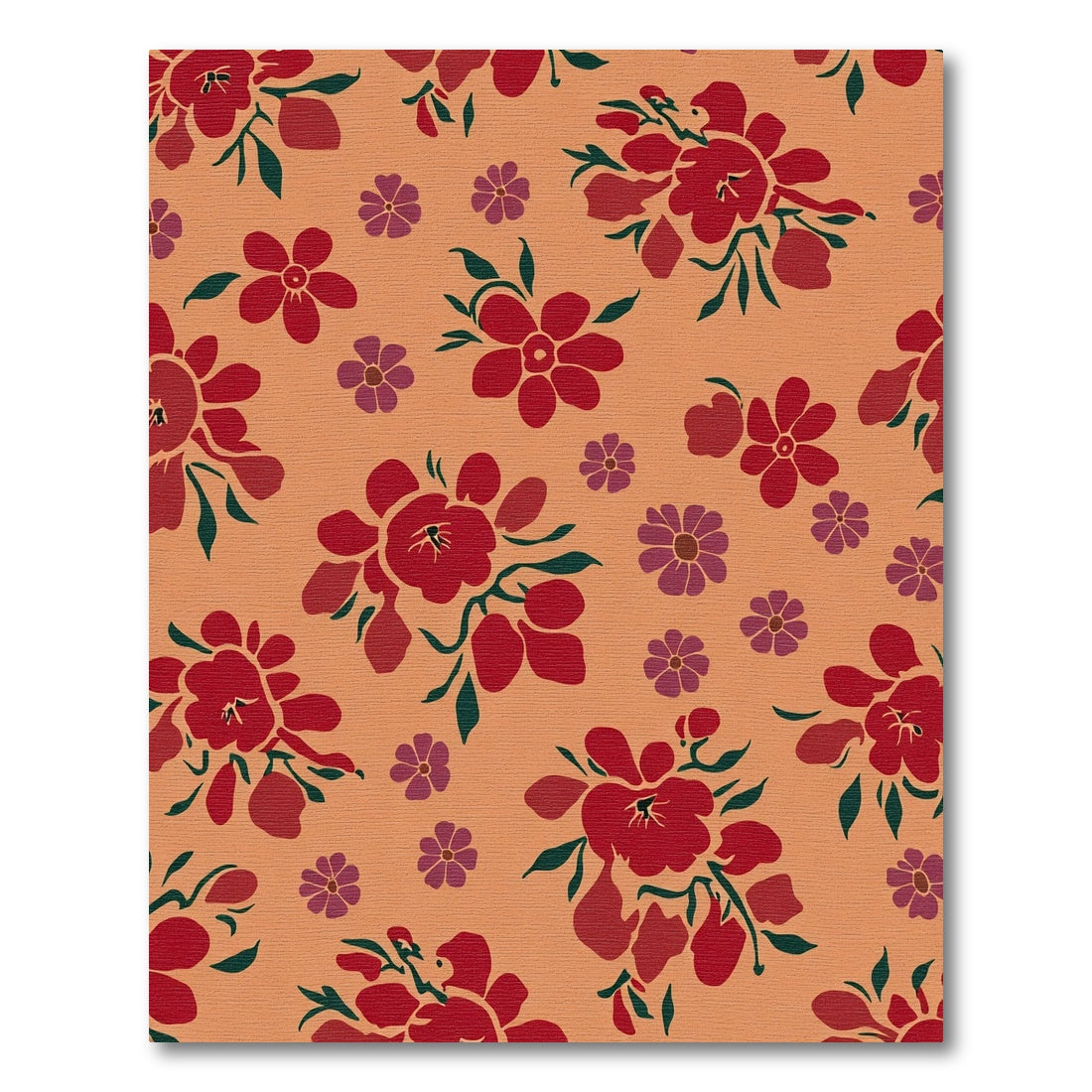 Crimson Red Floral Sprigs Rug